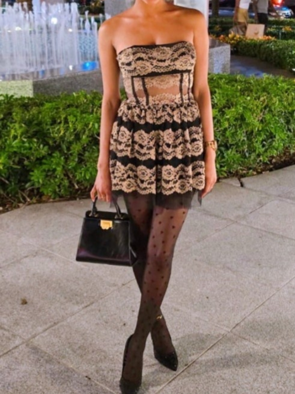 Vintage Y2K Bebe lace mini dress Size 10